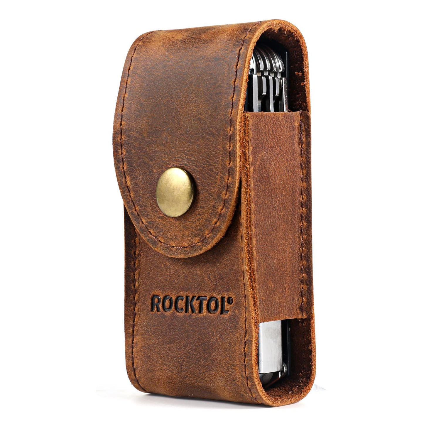 ROCKTOL Premium Leather Multitool Sheath for Belt Fits 4.2 “ Multitools