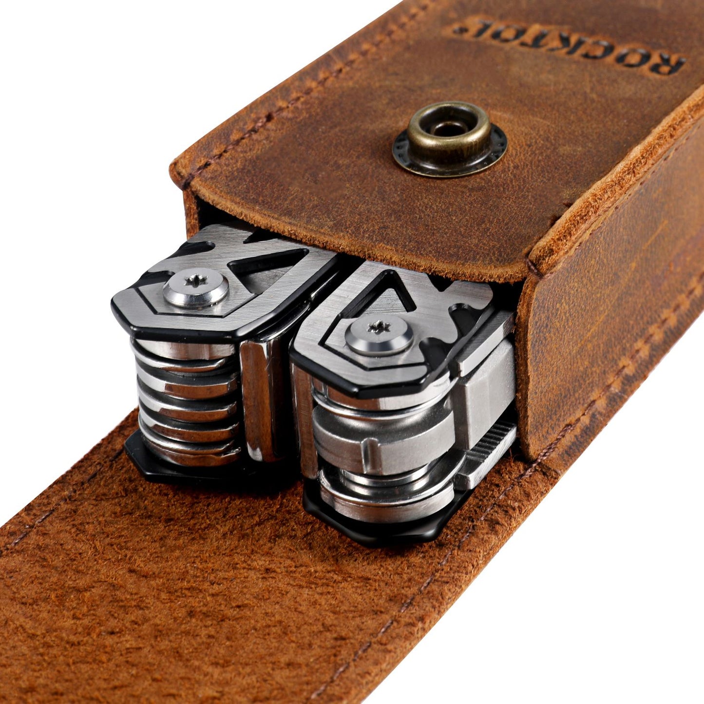 ROCKTOL Premium Leather Multitool Sheath for Belt Fits 4.2 “ Multitools